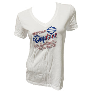 Harley-Davidson Women's Bike Week 2025 Patriot Gear Short Sleeve Shirt, White