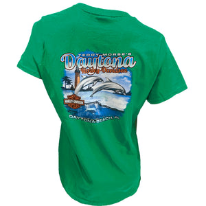 Teddy Morse's Daytona Harley-Davidson Women's Dolphin N' Ride Short Sleeve Shirt, Black