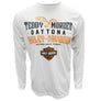 Teddy Morse's Daytona Harley-Davidson Men's Store Logo Moisture Wicking Long Sleeve Shirt, White