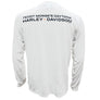 Teddy Morse's Daytona Harley-Davidson Men's Store Logo Moisture Wicking Long Sleeve Shirt, White
