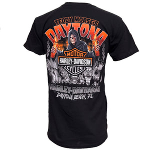 Teddy Morse's Daytona Harley-Davidson Men's Biketoberfest 2025 Bob Unchained Short Sleeve Shirt, Black