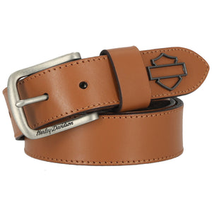 Harley-Davidson Women's Die-Cut Bar & Shield Logo Genuine Leather Belt, Brown BMW020/04