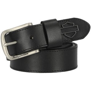Harley-Davidson Women's Die-Cut Bar & Shield Logo Genuine Leather Belt, Black BMW020/08