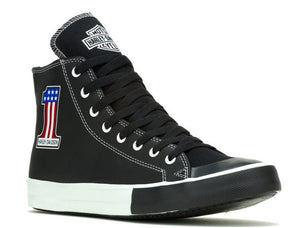 Harley-Davidson Men's Baxter High-Top #1 Leather Sneakers, Black D93904