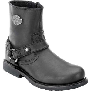 Harley-Davidson Scout 7-Inch Leather Boots, Side Entry Inside Zip, Black D95262