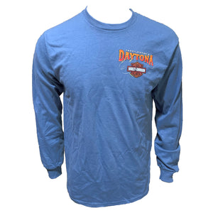 Teddy Morse's Daytona Harley-Davidson Men's Fish N' Ride Long Sleeve Shirt, Slate Blue