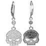 Harley-Davidson Women's Earrings Bling Willie G Skull Dangles HDE0224