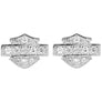 Harley-Davidson Women's Bling Bar & Shield Logo Post Earrings, Silver HDE0228