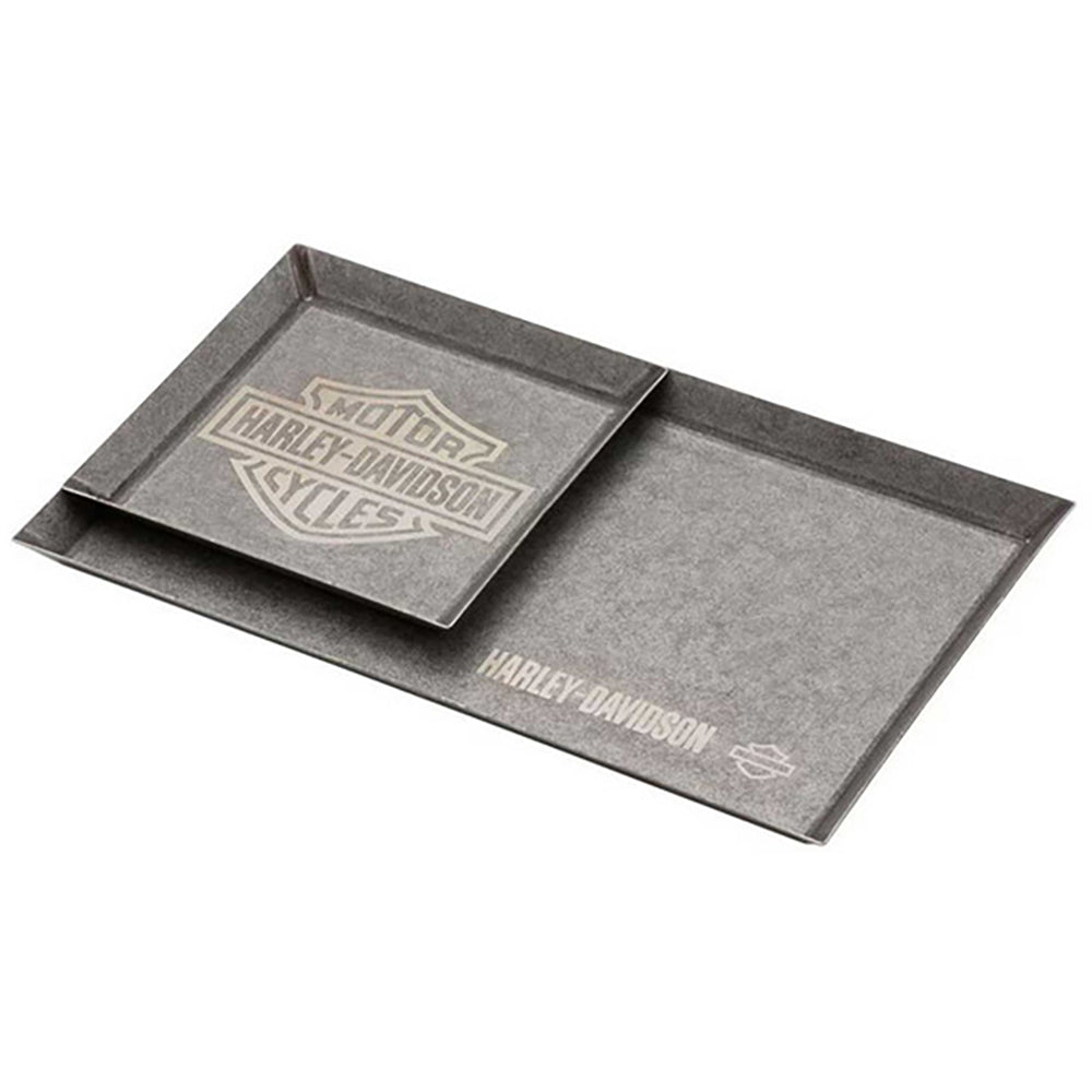 HarleyDavidson Bar & Shield Logo Metal Valet Tray Set, Stainless Stee