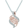 Harley-Davidson Women's Rose Gold & Silver Bling Filigree Necklace HDN0361-18