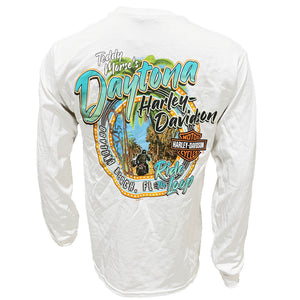 Teddy Morse's Daytona Harley-Davidson Men's Exclusive Ride The Loop Long Sleeve Shirt, White