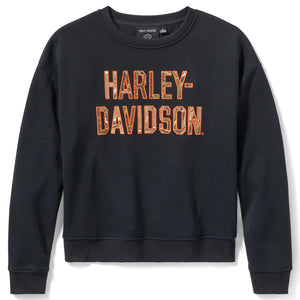 Harley-Davidson x Realtree Women's APG Fleece Long Sleeve Shirt, Black Crew 96751-25VW