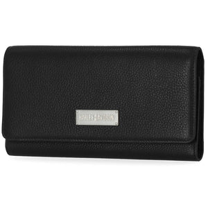 Harley-Davidson Women's Classic Logo Genuine Leather Clutch Wallet, Black MWW009/08