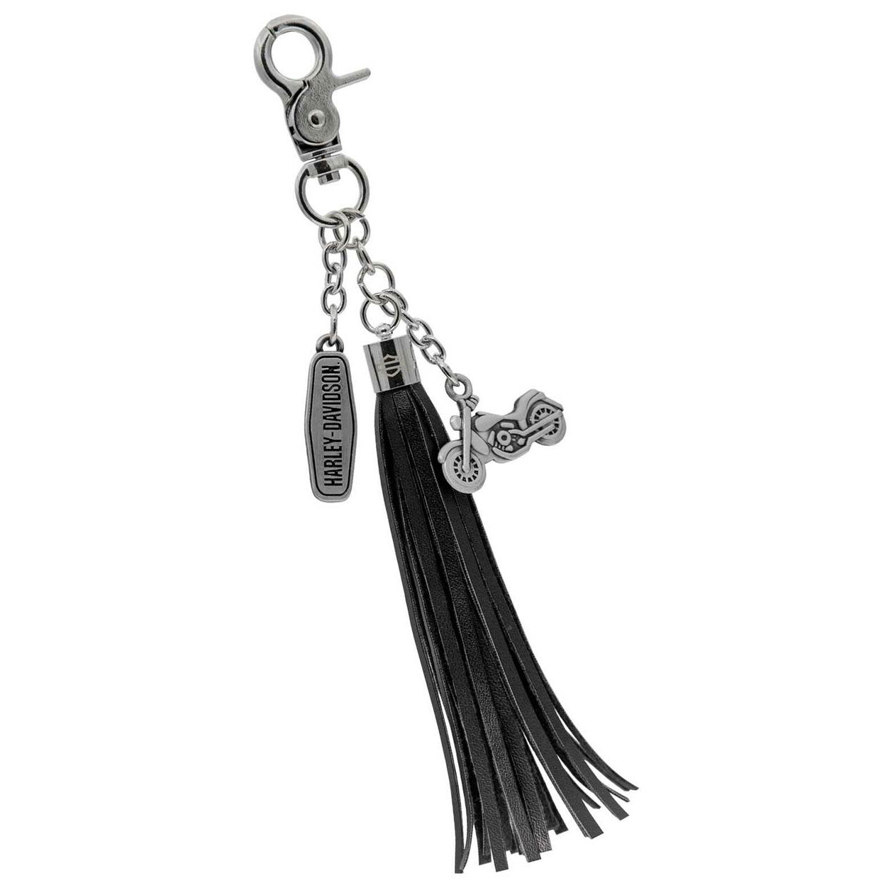 Harley-Davidson Bar Shield Tassel with Motorcycle Charms Key
