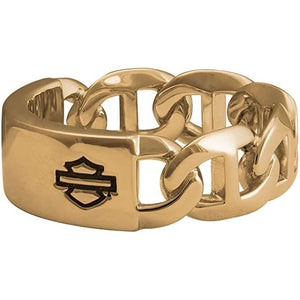 Harley-Davidson Women's B&S Mariner Chain Ring - Gold Stainless Steel, HSR0106