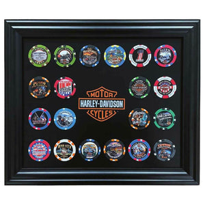 Harley-Davidson Classic Bar & Shield Magnetic Poker Chip Frame, Holds 20 Chips DW6912