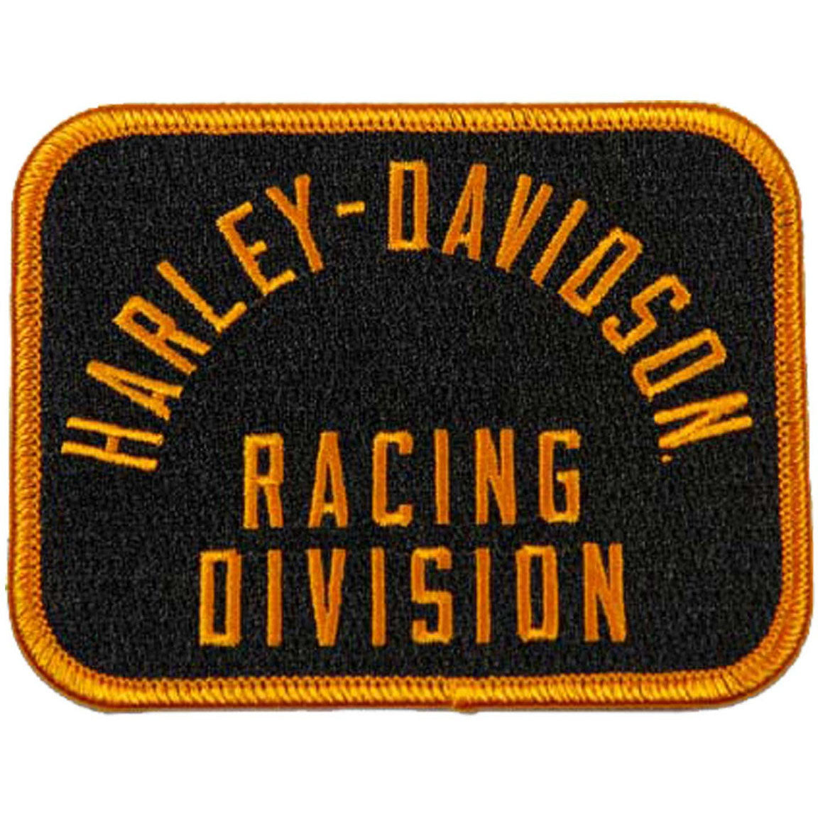 Harley-Davidson 4 in. Embroidered Racing Davidson H-D Text Emblem Sew-On Patch in Black | Size: 4 L x 3 H | 8013288