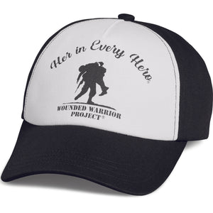 Harley-Davidson Women's Wounded Warrior Project Contrast Adjustable Baseball Cap, White/Black Hat 97645-23VW
