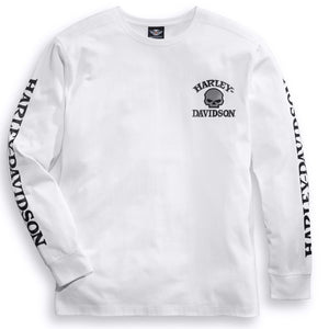 Harley-Davidson Men's Willie G. Skull Long Sleeve Shirt, White 99092-14VM