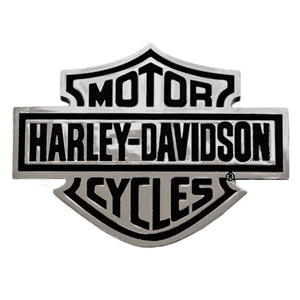 Harley-Davidson Chrome Molded Bar & Shield 2.75 x 3.5 Decal, Silver CG9107