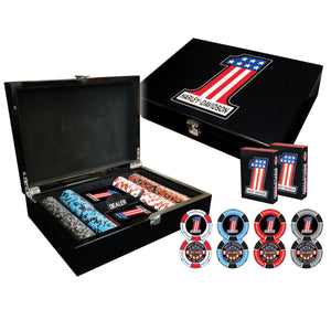 Harley-Davidson 200 Piece RWB #1 Logo Poker Chip Set DW69238