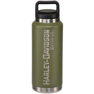 Harley-Davidson Double-Wall Stainless Steel Motor Co. 33 oz. Water Bottle, Military Green HDL-18616