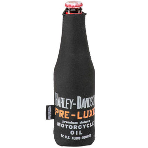 Harley-Davidson Pre-Luxe Neoprene Zip-Up Bottle Coozie With Bottle Opener, Black HDX-98529