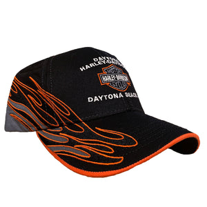 Harley-Davidson Daytona Harley-Davidson Flames Black/Gray Adjustable Hat