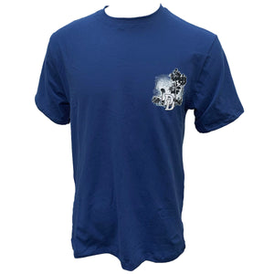 Destination Daytona Men's Retro Beach Short Sleeve Shirt, Navy Blue D6040B