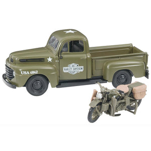 1948 Ford F-1 and 1942 Harley-Davidson WLA Flathead 1:24 Model 32185