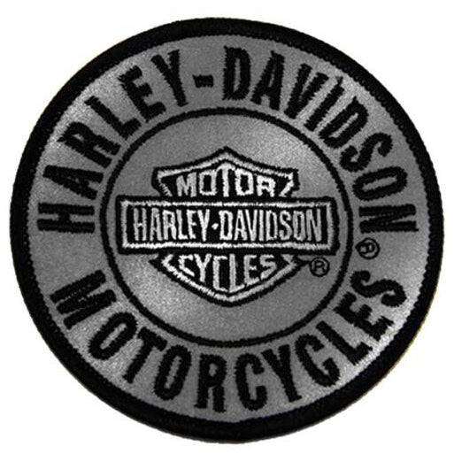 Harley-Davidson 3 Embroidered Reflective Round B&S Logo Emblem Sew-On Patch