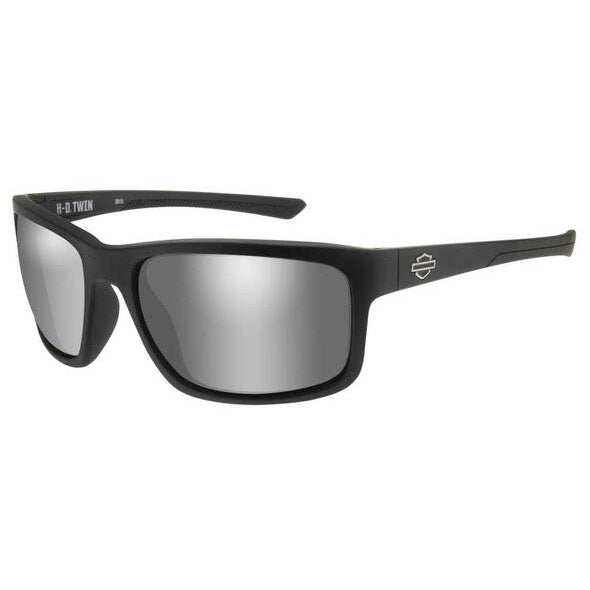 Men's Twin Sunglasses Silver Flash Lenses & Matte Black Frames HATWN02