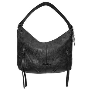 Women's H-D Medallion Zip-It Black Leather HOBO Purse ZP2225L-BLACK