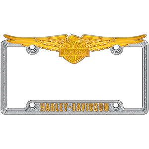 Harley-Davidson Chrome/Gold Eagle License Plate Frame CG6065