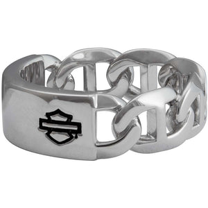 Harley-Davidson Women's B&S Mariner Chain Ring - Silver Stainless Steel, HSR0107
