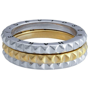 Harley-Davidson Women's Pyramid Stud Stacking Ring Set - Stainless Steel HSR0114