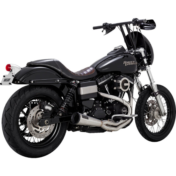 Vance & Hines 2-Into-1 Upsweep Exhaust System, Stainless Steel Fits: 10-17 Dynas 1800-2655