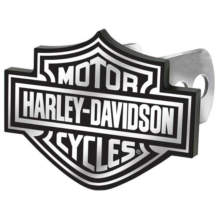 Harley-Davidson  Bar & Shield Logo Hitch Plug Cover, Black/White  PL2287