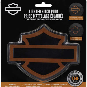Harley-Davidson Bar & Shield Silhouette Lighted Hitch Plug, Orange/Black  PL2319