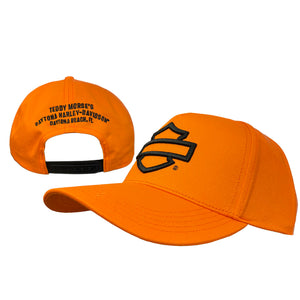 Harley-Davidson Outline Bar & Shield Adjustable Snapback Baseball Cap, Orange Hat 3003230