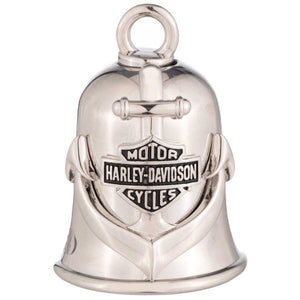 Silver bell with Harley-Davidson logo on a white background