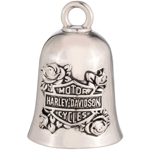 Silver bell with Harley-Davidson logo on a white background