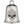 Silver bell charm with a skull design on a white background