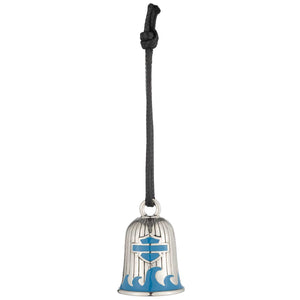 Harley-Davidson Bar & Shield Blue Wave Enamel Ride Bell, Silver Finish 34M00249