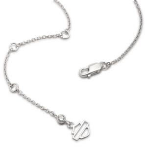 Harley-Davidson Women's Lab Grown Diamond Cursive Script Pendant 16" Necklace 34N00375