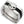 A silver-toned band ring featuring a raised skull motif on top and a black inlay running horizontally around the band, shown on a plain white background.