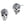 Harley-Davidson Women's Crystal Skull Necklace & Earring Set, Sterling Silver, S00025