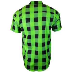 Green and black checkered shirt on a white background