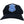 Black cap with a blue and white police logo on a white background