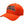 An orange baseball cap featuring the 'Harley-Davidson' logo embroidered in black and white on the front, set against a plain white background.